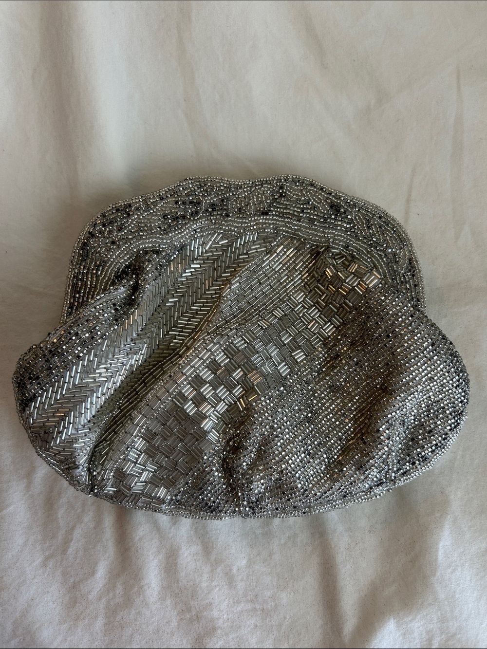 Vintage Delill Silver Beaded Purse